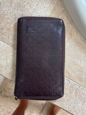 Comme  des Garcins Zip-Around Leather Travel Wallet - Dark Brown